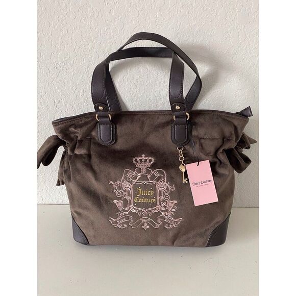 Juicy Couture Handbags - Juicy Couture Juicy For All Tote Brown Chocolate Pink Purse Bag Viral NEW
